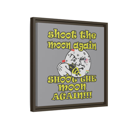 shoot the moon again - framed canvas art (grey)