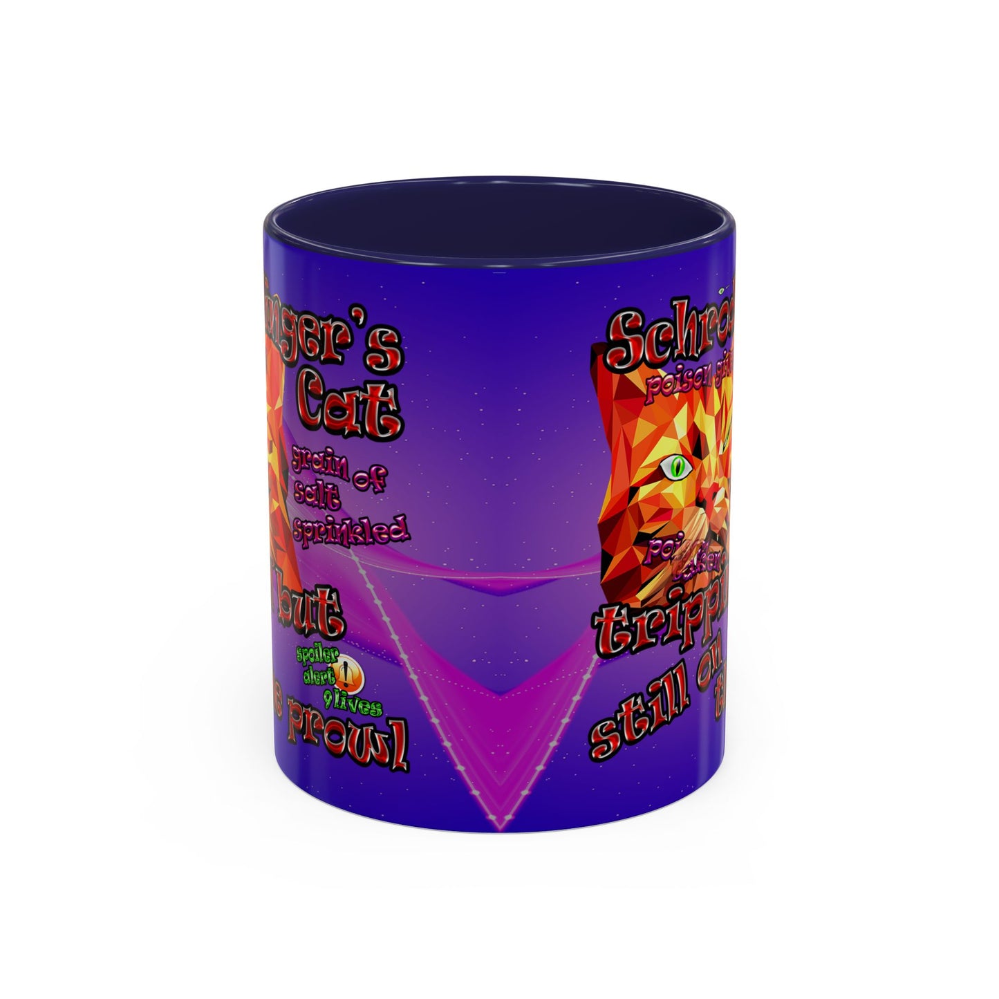 schrodinger's cat - Accent Mug (purple-pink wave)