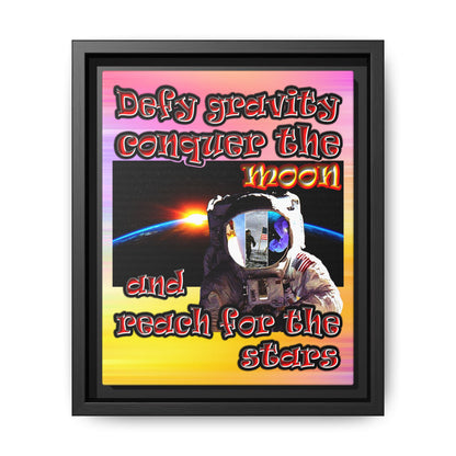 defy conquer reach - framed canvas art (color blur)