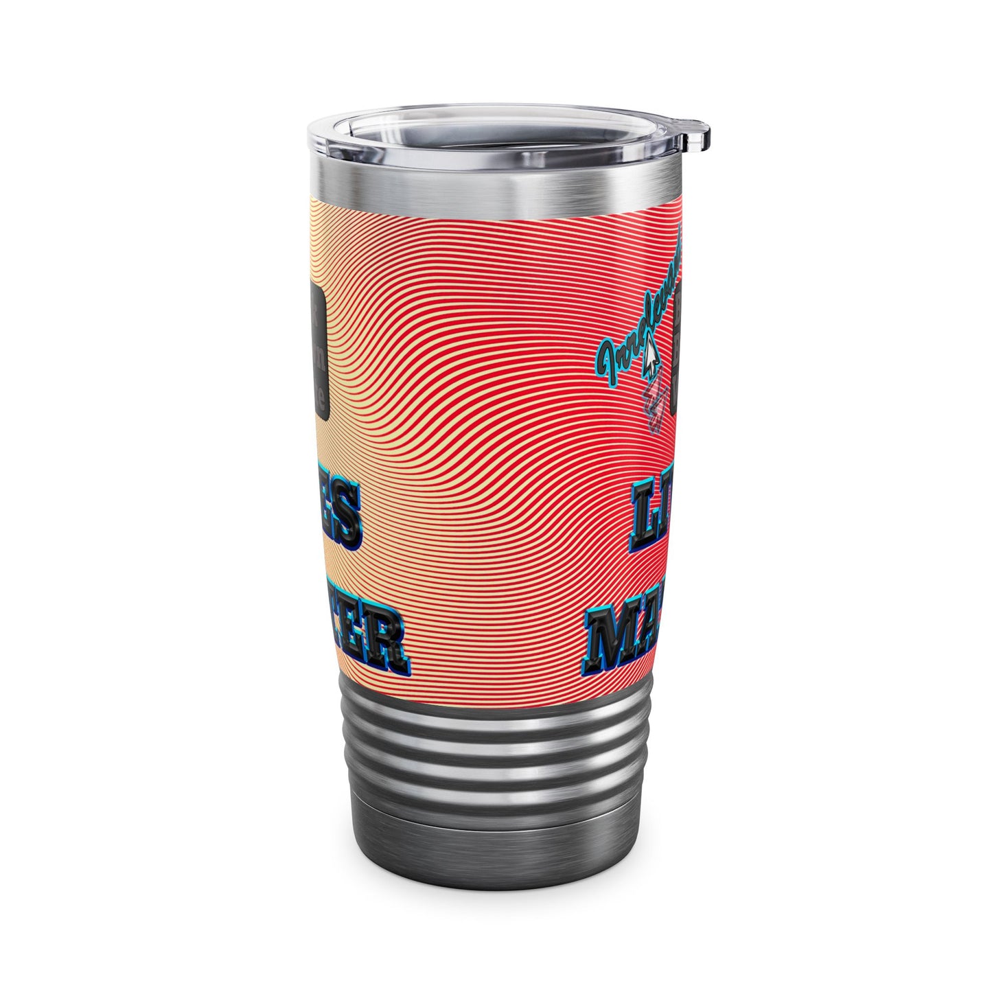 irrelevant - Ringneck Tumbler, 20oz (yellow-orange wave)