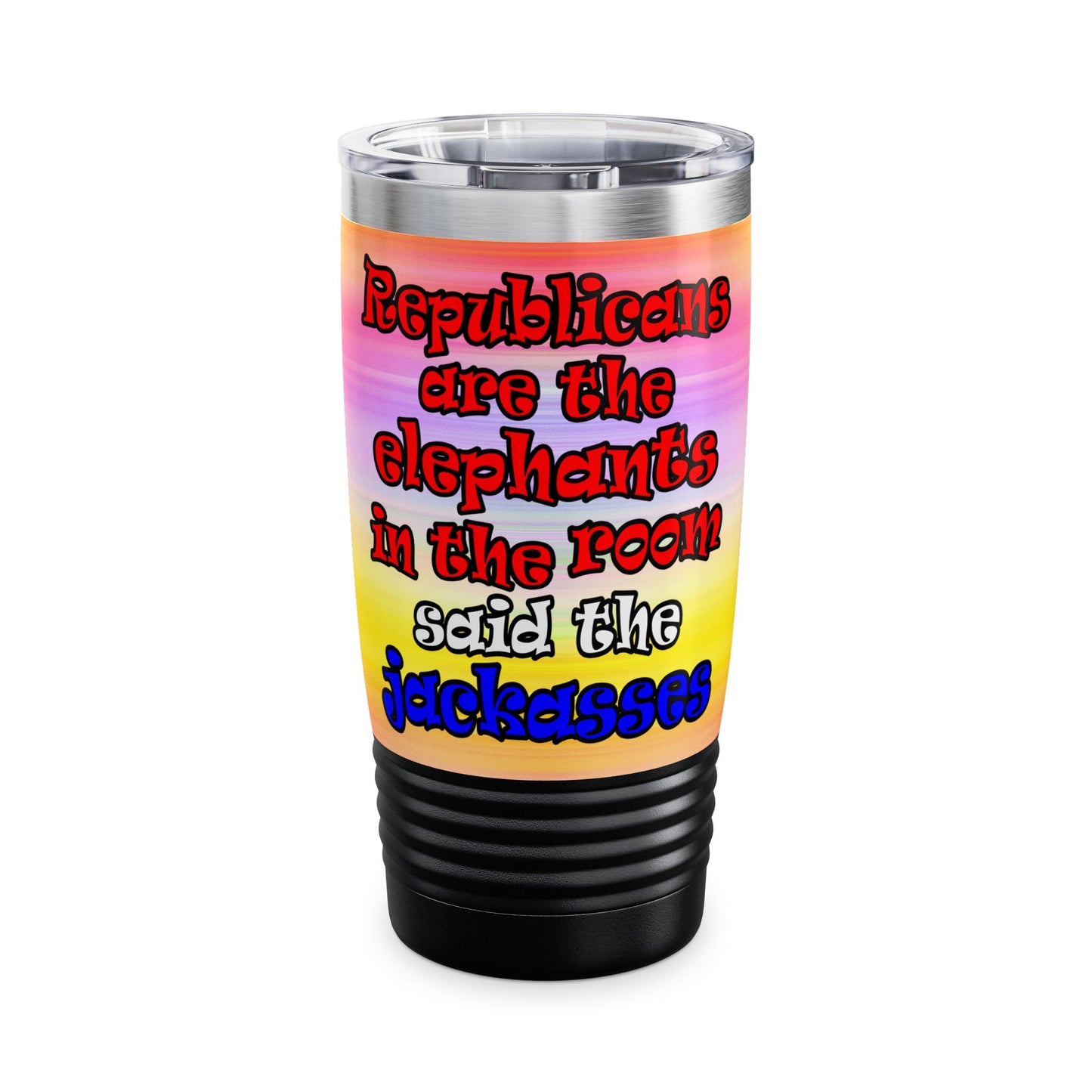 donkeys and elephants - Ringneck Tumbler, 20oz (color blur)