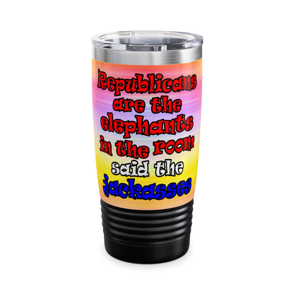 donkeys and elephants - Ringneck Tumbler, 20oz (color blur)