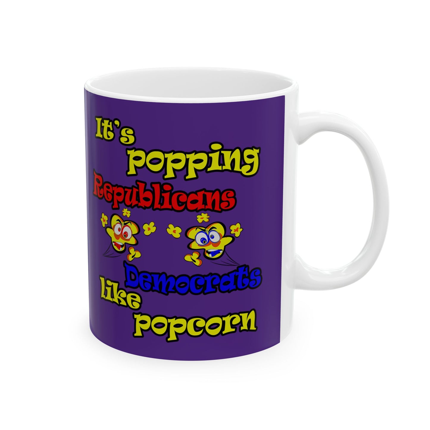 popping like popcorn - White Mug (purple)