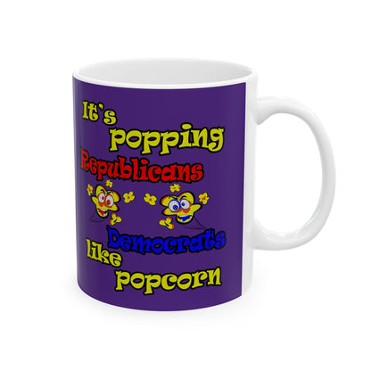 popping like popcorn - White Mug (purple)