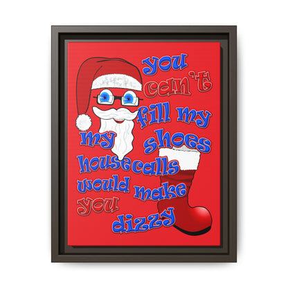 santa's shoes - framed canvas art (red)