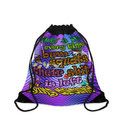 the bum's shit - Drawstring Bag (purple wave)