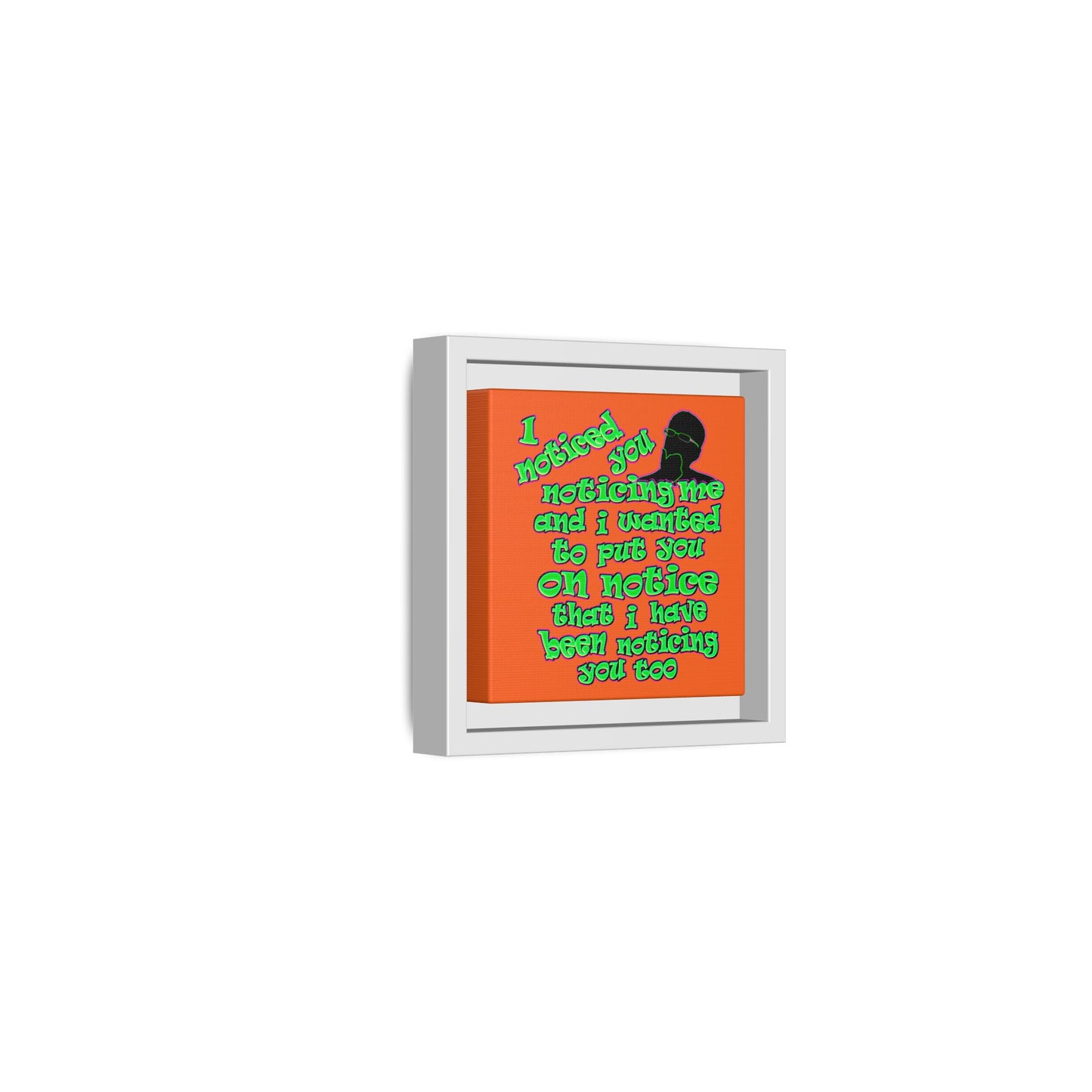 noticed you noticing - framed canvas art (orange)