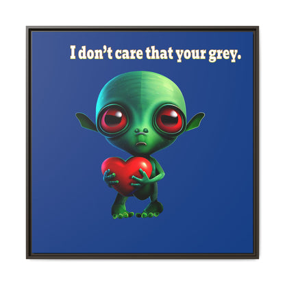 I don't care that your grey - framed canvas art (dark blue)