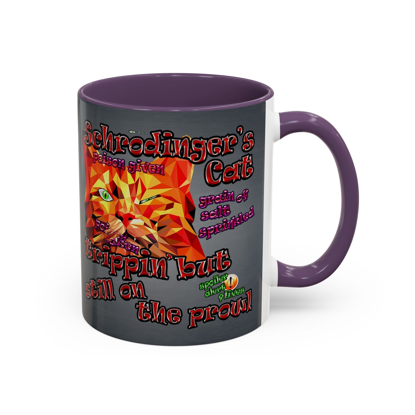 schrodinger's cat - Accent Mug (grey-light grey)