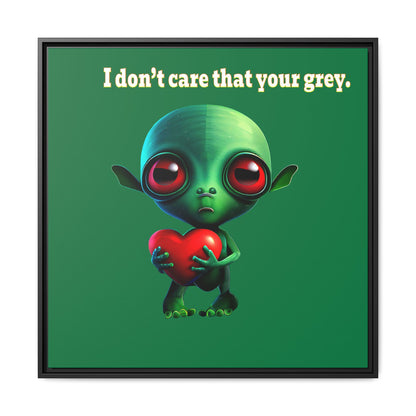 I don't care that your grey - framed canvas art (dark green)