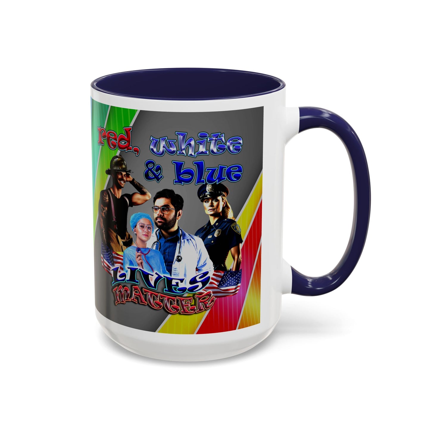 rw&b lives matter - Accent Mug (rainbow split)