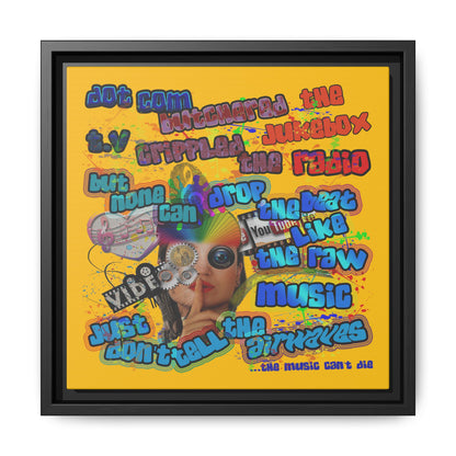 drop the beat - framed canvas art (yellow)