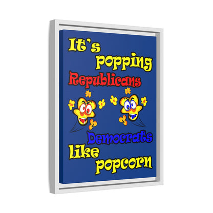 popping like popcorn - framed canvas art (dark blue)