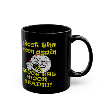 shoot the moon again - Black Mug (purple-pink wave)