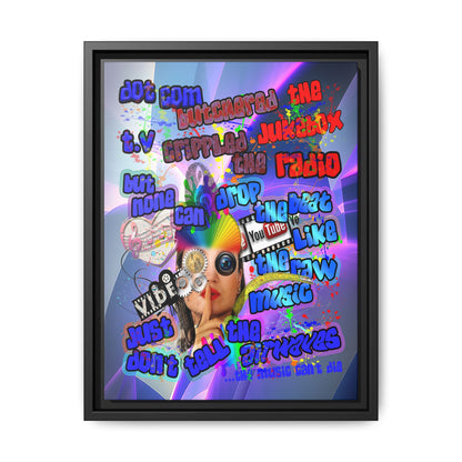 drop the beat - framed canvas art (grey-pink wave)
