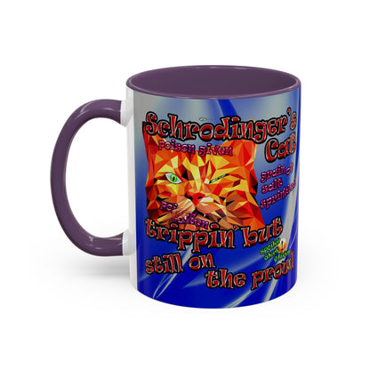 schrodinger's cat - Accent Mug (blue-white wave)