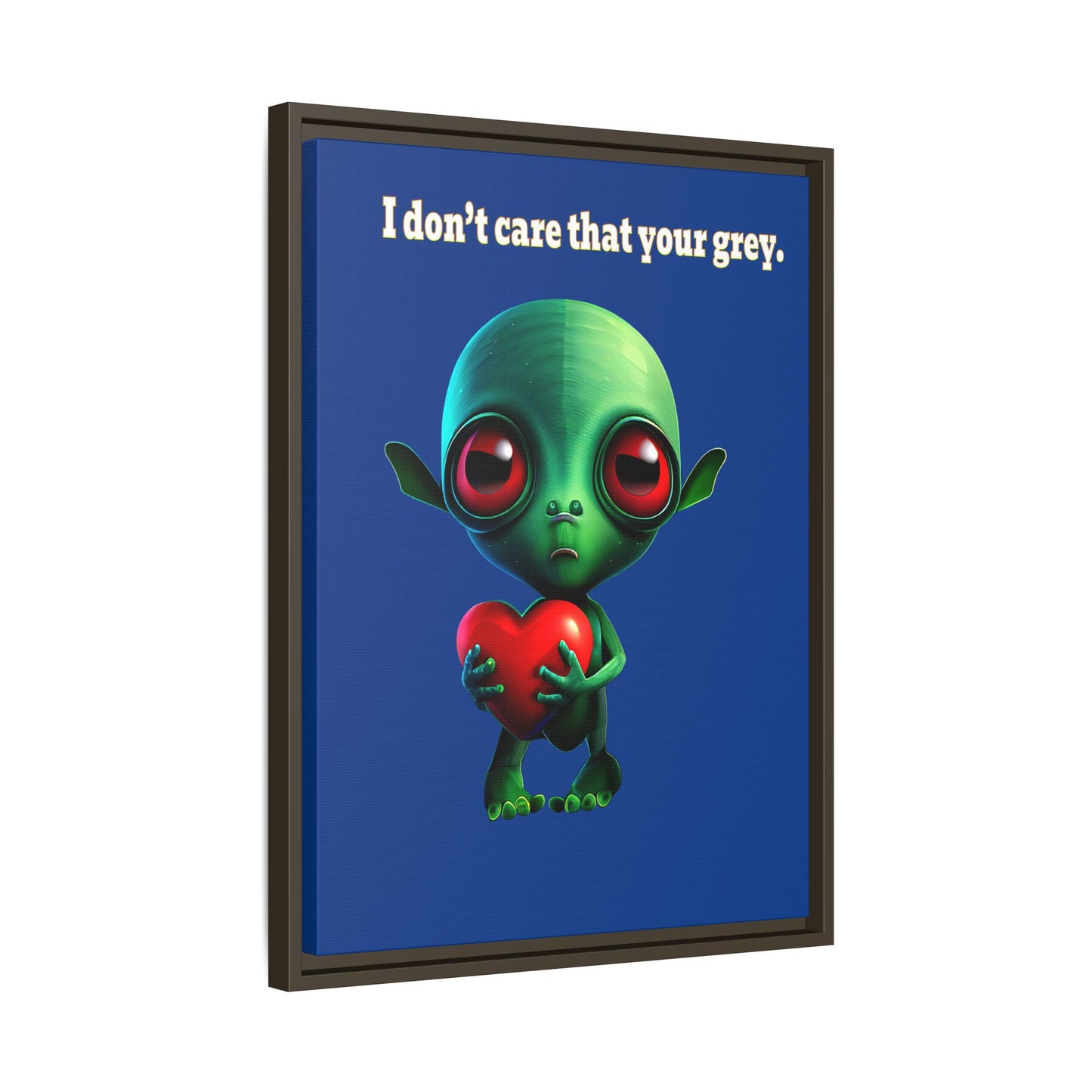 I don't care that your grey - framed canvas art (dark blue)