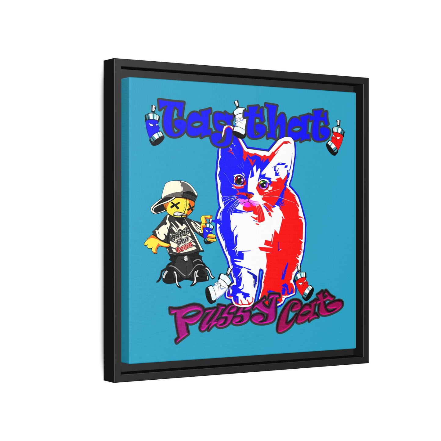tag that - framed canvas art (turquoise)