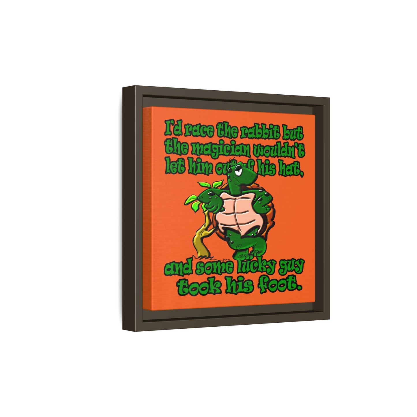 turtle race - framed canvas art (orange)