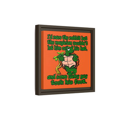 turtle race - framed canvas art (orange)