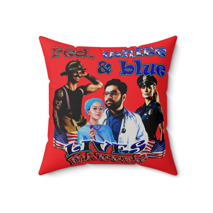 rw&b lives matter - Faux Suede Square Pillow - (red)