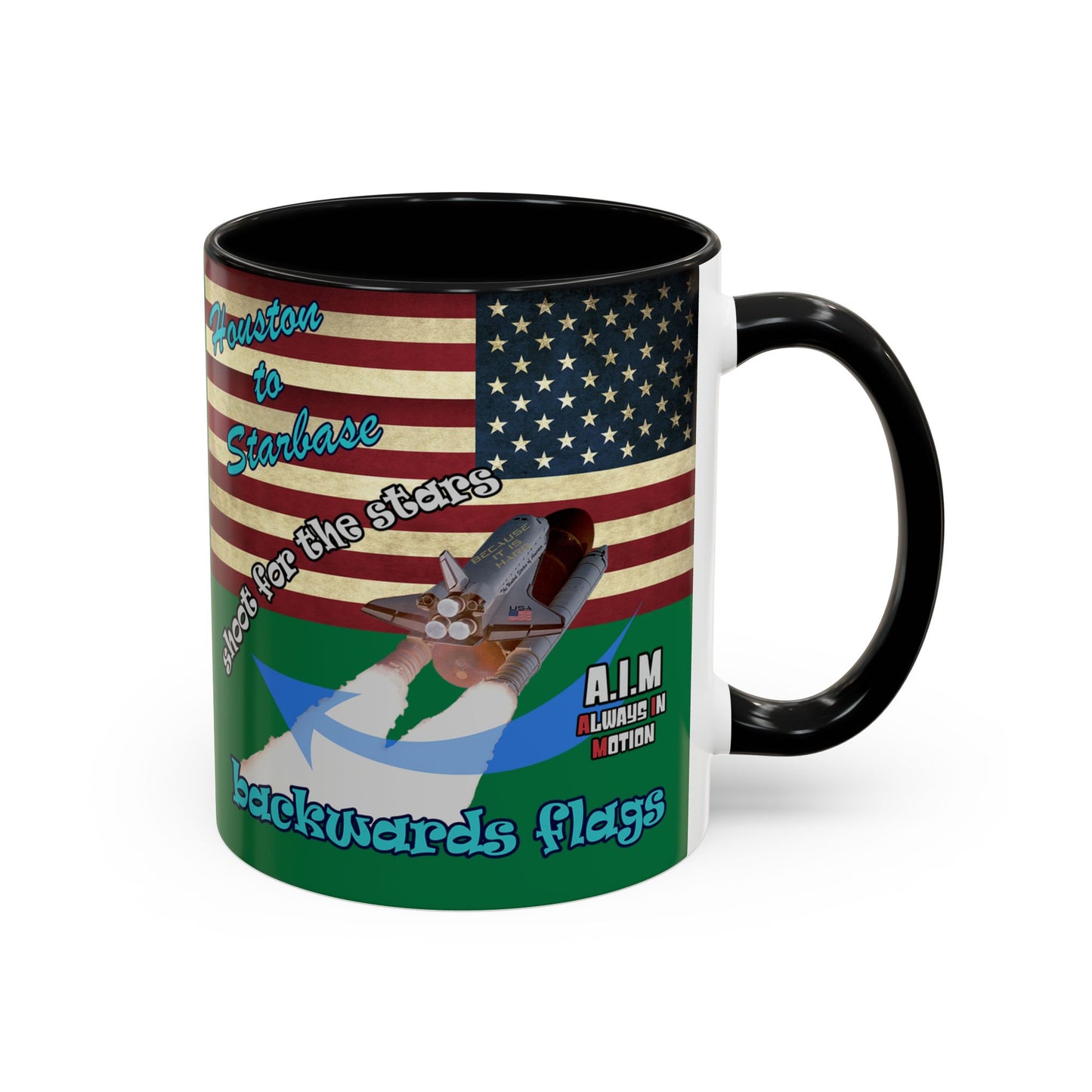 shoot for the stars - Accent Mug (dark green)