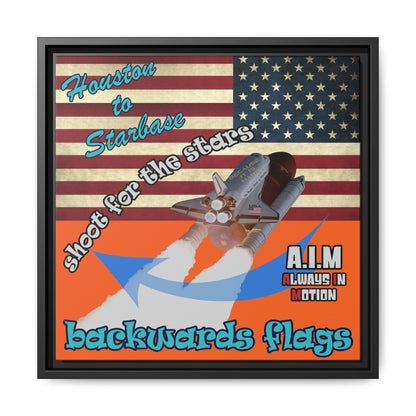 shoot for the stars - framed canvas art (orange)