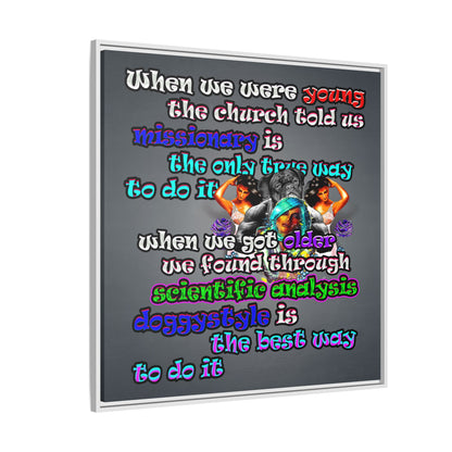 doggystyle - framed canvas art (grey-light grey)