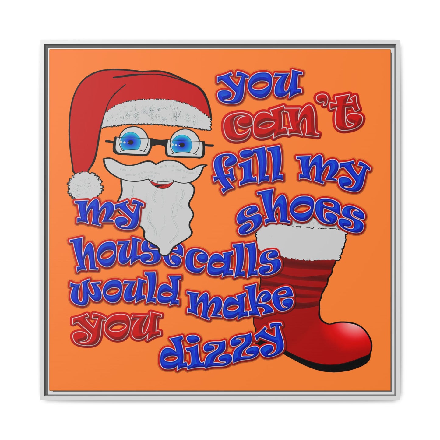 santa's shoes - framed canvas art (crusta)