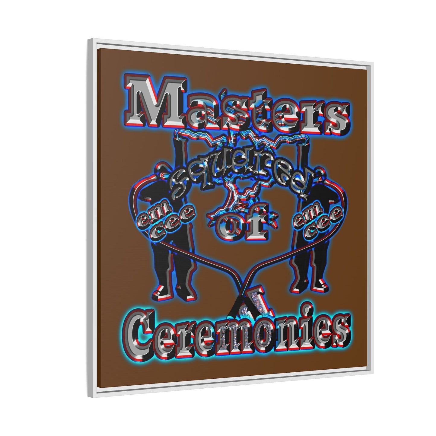 em cee squared - framed canvas art (brown)