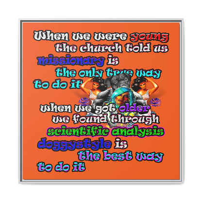 doggystyle - framed canvas art (orange)