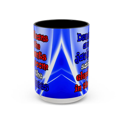 donkeys and elephants - Accent Mug (blue-white wave)