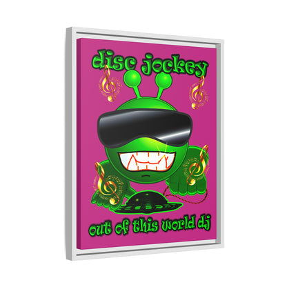 disc jockey - framed canvas art (pink)