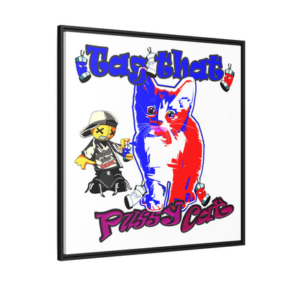 tag that - framed canvas art (white)