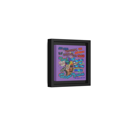 drop the beat - framed canvas art (light purple)