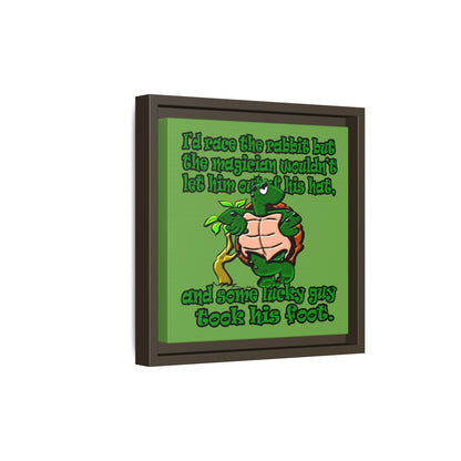 turtle race - framed canvas art (green)