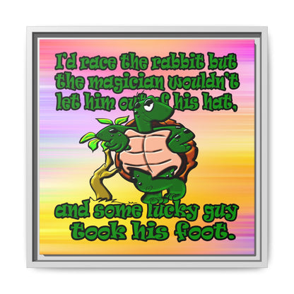 turtle race - framed canvas art (color blur)
