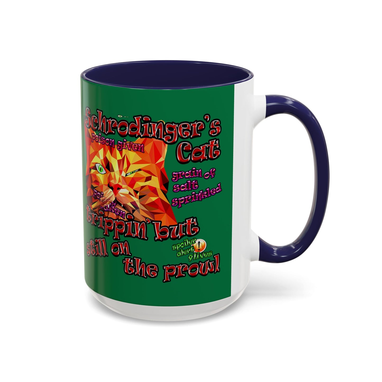 schrodinger's cat - Accent Mug (dark green)