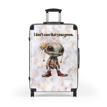 I don't care that your green - Suitcase (white marble)