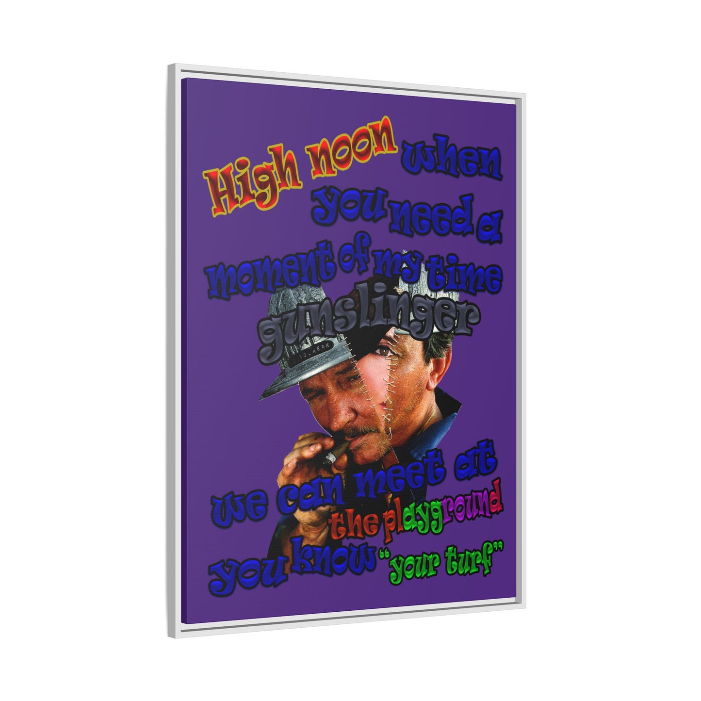 high noon - framed canvas art (purple)