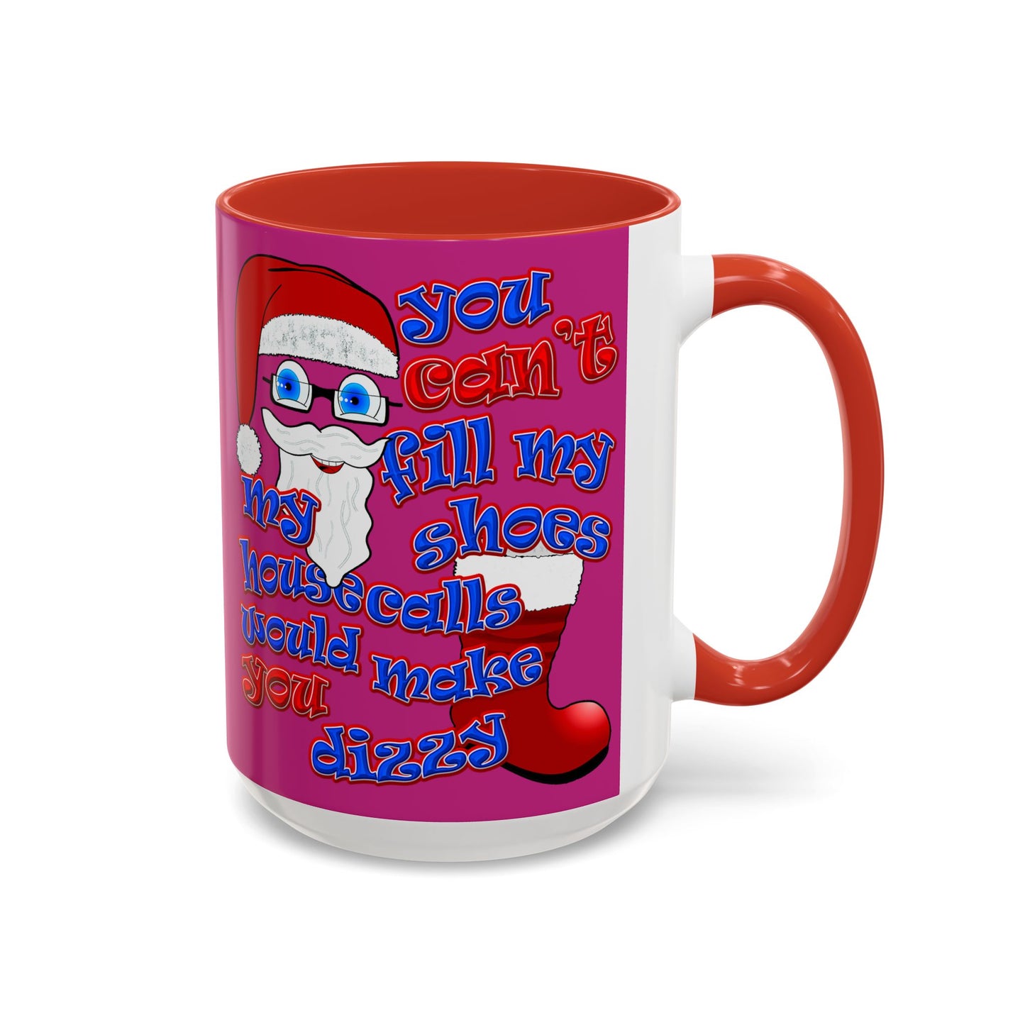 santa's shoes - Accent Mug (pink)