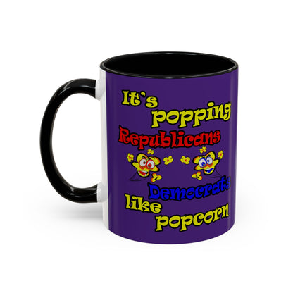 popping like popcorn - Accent Mug (purple)