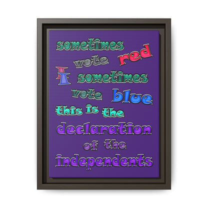 declaration of the independents - framed canvas art (purple)