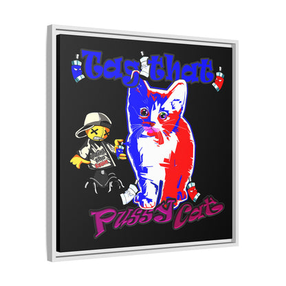 tag that - framed canvas art (black)