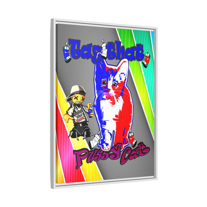 tag that - framed canvas art (rainbow split)