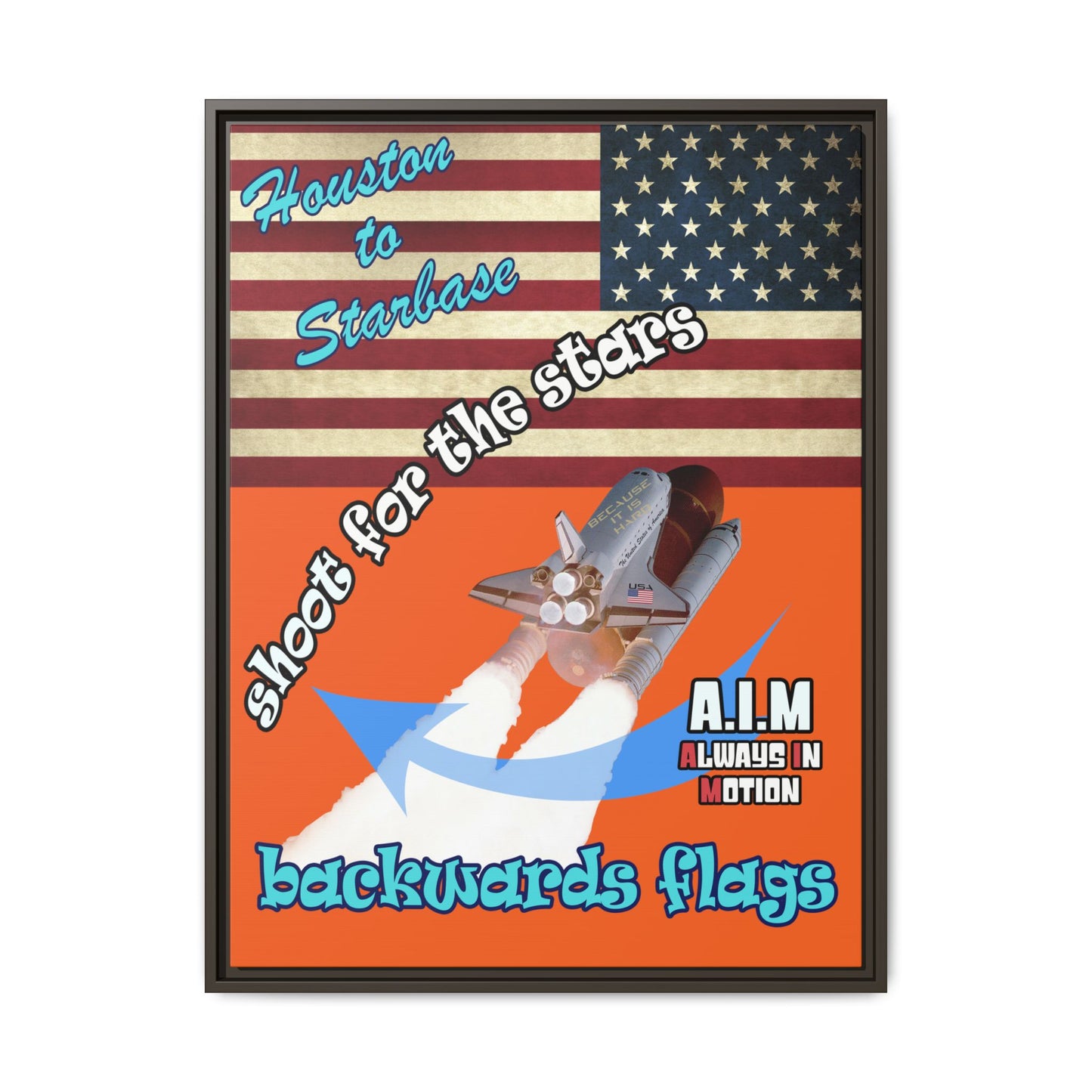 shoot for the stars - framed canvas art (orange)