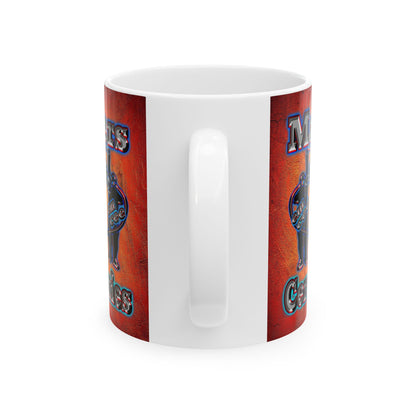 em cee squared - White Mug (burnt orange)