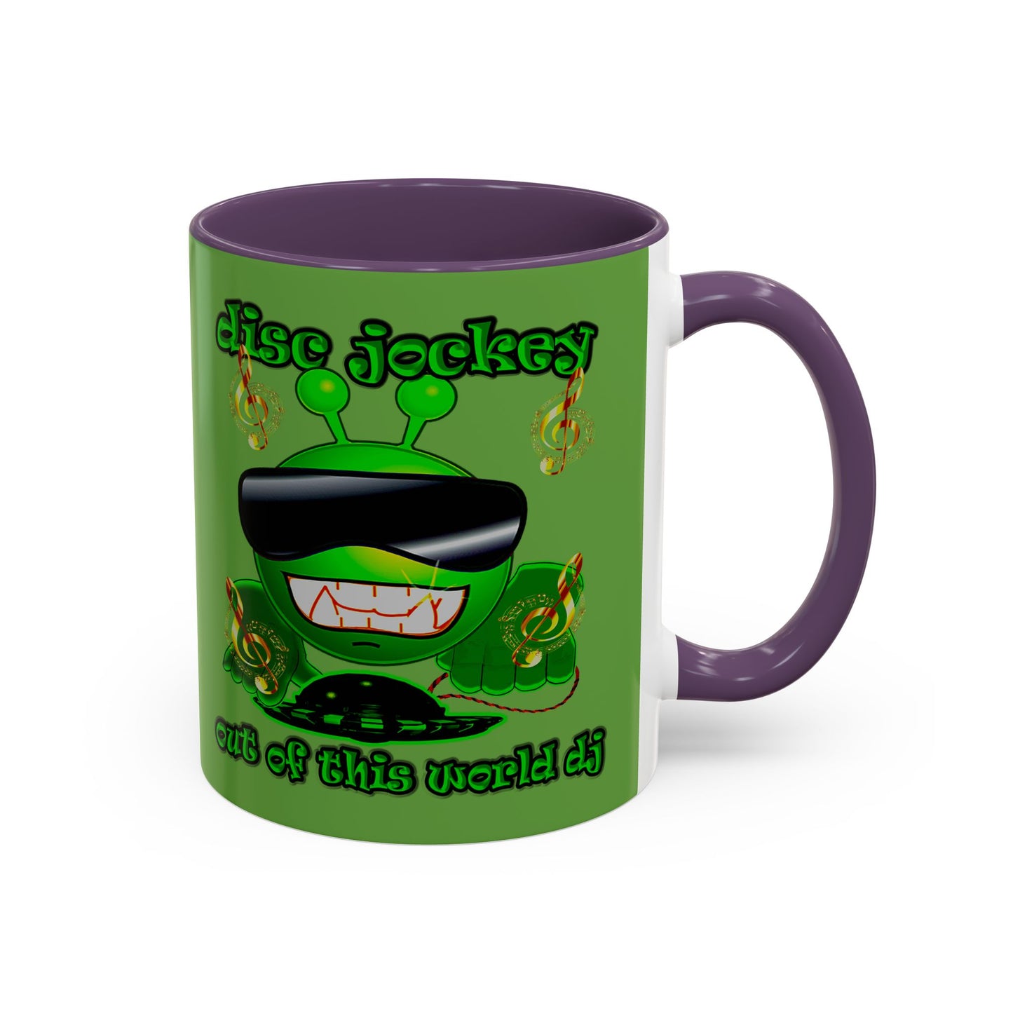 disc jockey - Accent Mug (green)