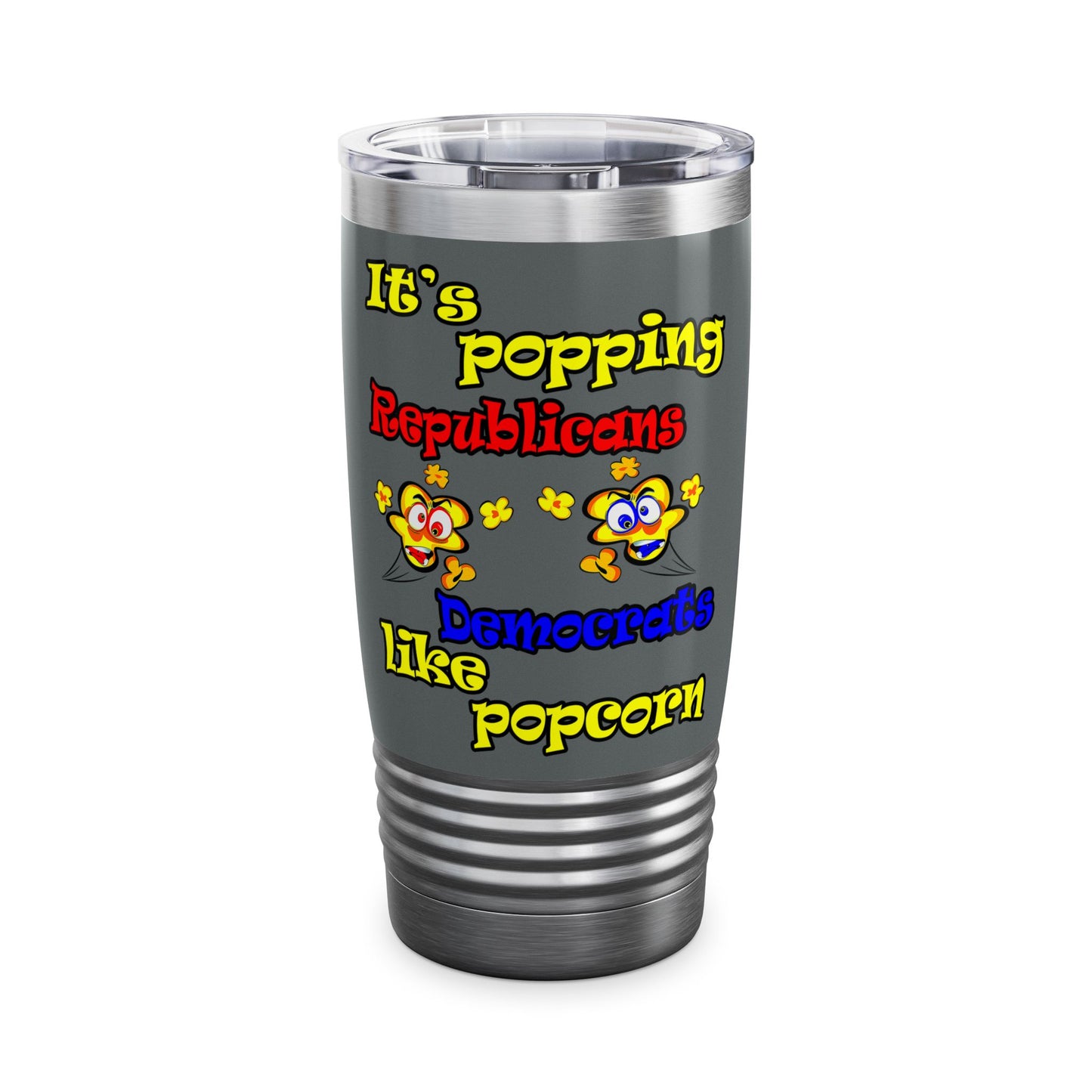 popping like popcorn - Ringneck Tumbler, 20oz (dark grey)