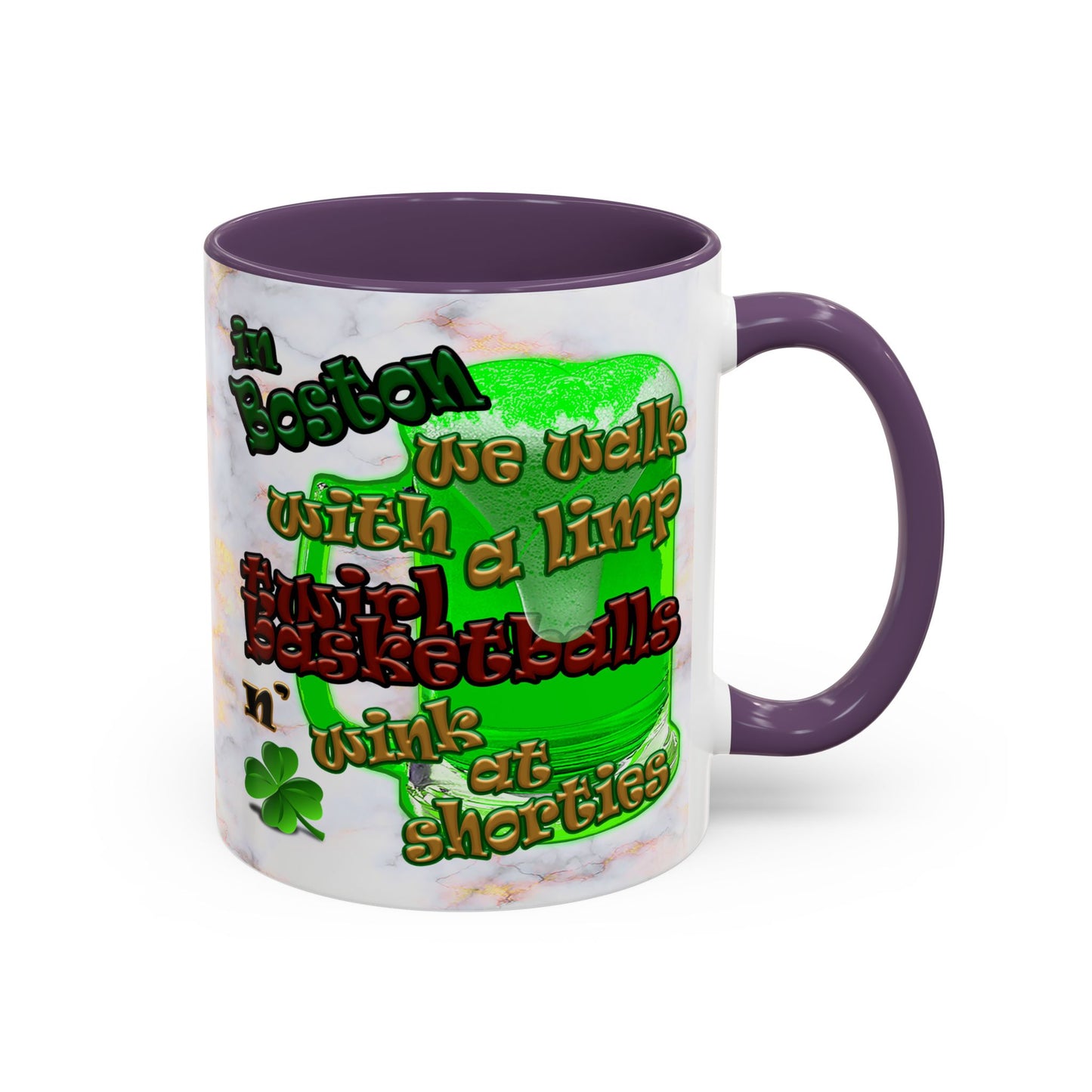 celtics logo - Accent Mug (white marble)